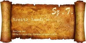 Szeitz Tamás névjegykártya